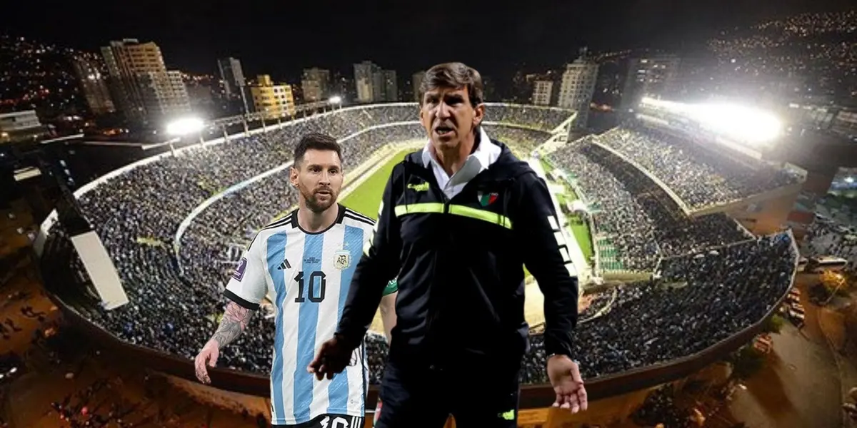 El DT argentino habló de todo y expresó su deseo de que el astro del fútbol venga a Bolivia a jugar por las Eliminatorias.