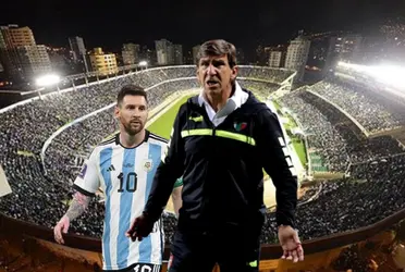 El DT argentino habló de todo y expresó su deseo de que el astro del fútbol venga a Bolivia a jugar por las Eliminatorias.